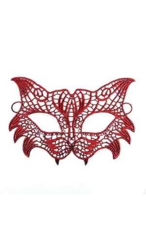 Kırmızı Dantel Masquerade Maskesi 8 No