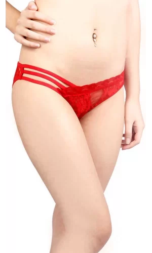 Kırmızı Şerit Detaylı Seksi Külot Tm1139