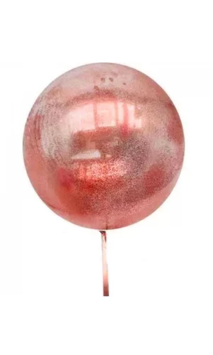 Kırmızı Simli Yulak Şeffaf Balon 24 İnç
