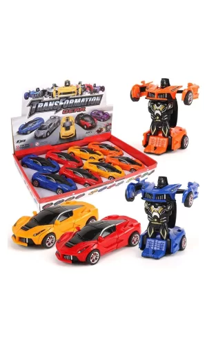 Kns-2019-3 Sürtmeli Robota Dönüşen Araba -vardem Oyuncak