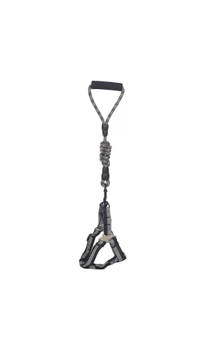 Köpek Göğüs Tasma Seti Dalga Desenli 1.5 cm*35-48 cm Siyah-Beyaz