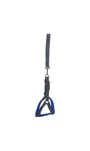 Köpek Göğüs Tasma Seti Dokuma 3.5 cm*70-90 cm Mavi Kot