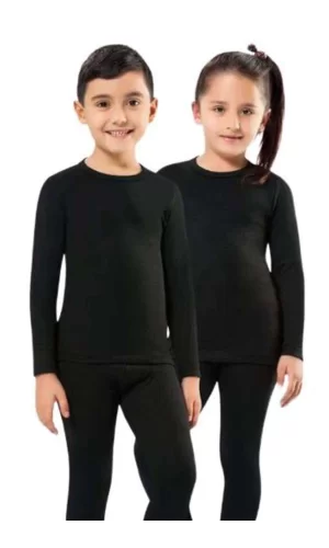 Kota 1 Adet Kız Erkek Çocuk Termal Siyah İçlik Fanila Body Takım 2005