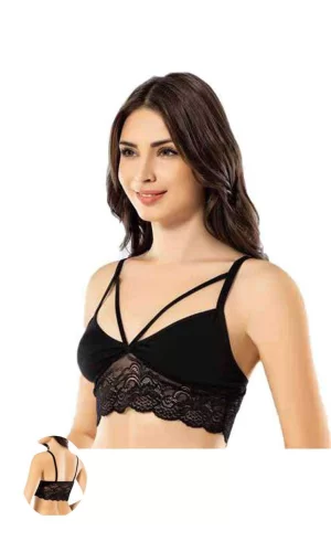Kota 6 Adet Siyah Dantelli Büstiyer