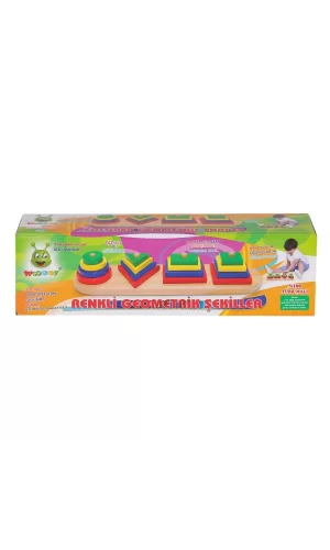 Kr006 Woodoy Renkli Geometrik Şekiller -karsan  Oyuncak