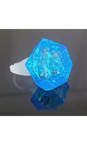 Kristal Tasarımlı Led Glow Işıklı 3 Modlu Mor Yüzük 3.5 X 5 Cm