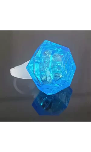 Kristal Tasarımlı Led Glow Işıklı 3 Modlu Mor Yüzük 3.5 X 5 Cm