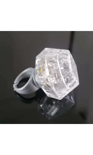 Kristal Tasarımlı Led Işıklı Gümüş Yüzük