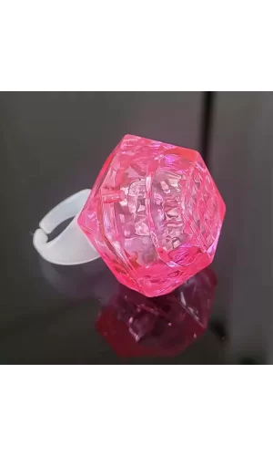 Kristal Tasarımlı Led Işıklı Pembe Yüzük