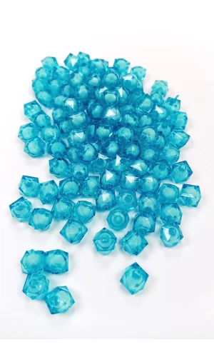 Küp Boncuk İçten Boncuklu Bileklik Çanta Boncuğu 10 mm 50 gr Gök Mavi - BNC449