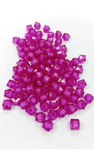 Küp Boncuk İçten Boncuklu Bileklik Çanta Boncuğu 10 mm 50 gr Mor - BNC451