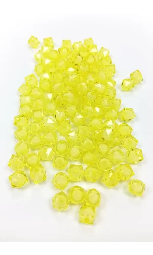 Küp Boncuk İçten Boncuklu Bileklik Çanta Boncuğu 10 mm 50 gr Sarı - BNC454
