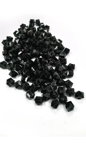 Küp Boncuk İçten Boncuklu Bileklik Çanta Boncuğu 10 mm 50 gr Siyah - BNC457
