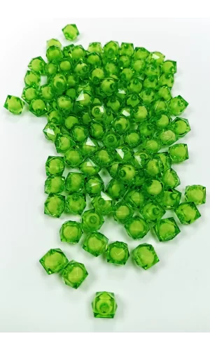 Küp Boncuk İçten Boncuklu Bileklik Çanta Boncuğu 10 mm 50 gr Yeşil - BNC450