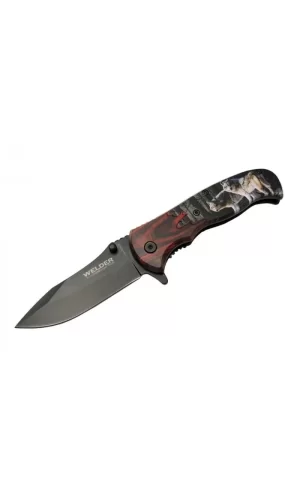 Kurtlu Çakı 20 Cm Yarı Otomatik , Kemerlikli