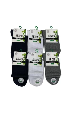 Kuzen Dikişsiz Yarım Konç Bambu Erkek Çorap 6 Adet