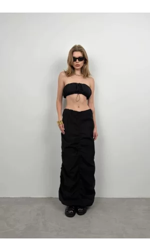 Lastik Detay Straplez Crop