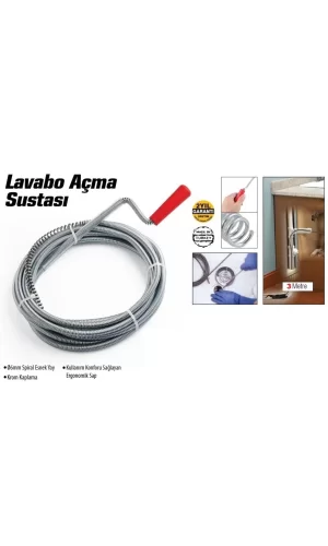 Lavabo Ve Gider Boruları Açacağı - Lavabo Açma Sustası - 3metre
