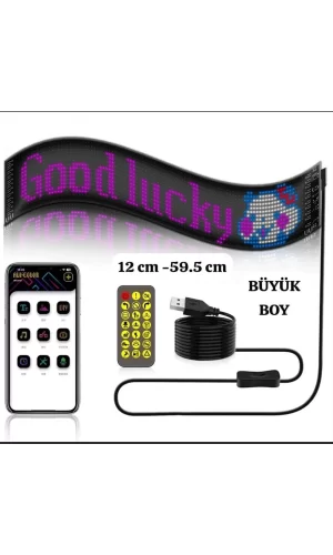 Led Ekran Matrix Panel Cama Yapışan En Büyük Boy 16x96 Led Sayısı Araba Yazısı 12cm-59.5cm