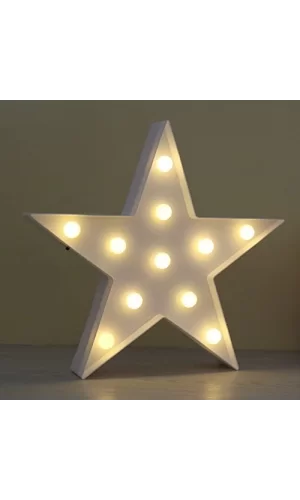 Led Işıklı Beyaz Yıldız Gece Lambası