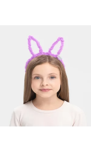 Led Işıklı Peluş Tavşan Kulak Taç Lila