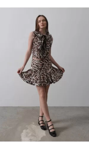 Leopar Desen Mini Etek - Leopar