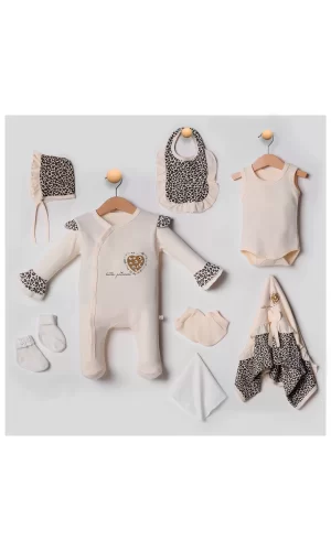 Leopar Desenli 8li Set Yeni Doğan