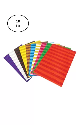 Lino Desenli Kağıt 50*70 Cm Simli Çizgi 10 Renk