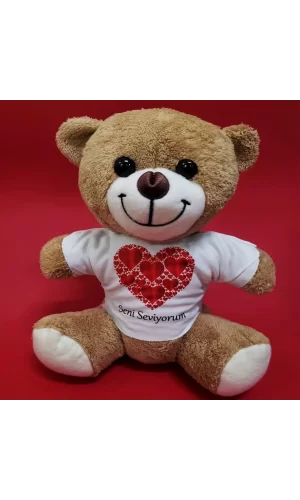 Love Tişörtlü Peluş Ayıcık