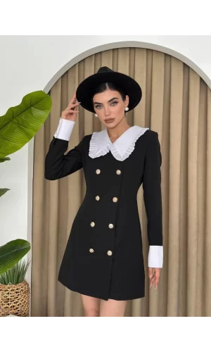 Loyada Geniş Yaka Elbise