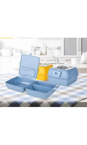 Luna 3 Bölmeli Çatal Bıçaklı Beslenme Kabı - Diyet Kabı - Çatal Kaşıklı