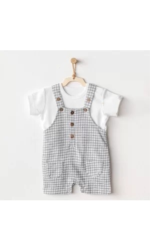 Luz&Pos Andywawa Ac25804 Jumpsuit Set Little King Salopet Takım Grey