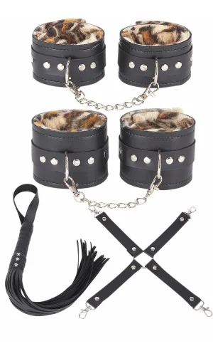 Luz&Pos Arias Closet Deri Leoparlı 4lü Harness Set