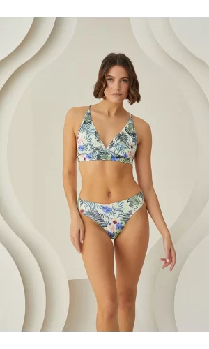 Luz&Pos Arias Closet Özel Tasarım Tropikal Desenli Sırt Detaylı Bikini Takımı