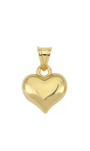 Luz&Pos Gümüş 3 Boyutlu Gold Kalp Kadın Kolye Ucu