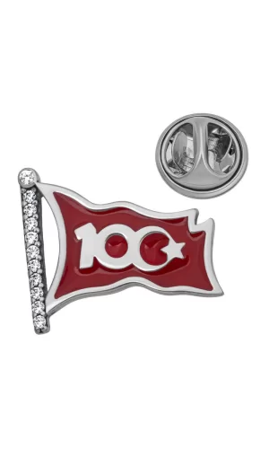 Luz&Pos Gümüş Ay Yıldız 100.yıl Rozet
