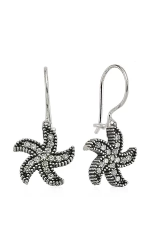 Luz&Pos Gümüş Deniz Yıldızı Sallantılı Küpe