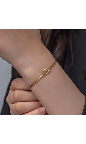 Luz&Pos Gümüş Gold Aşk Düğüm Kadın Bileklik