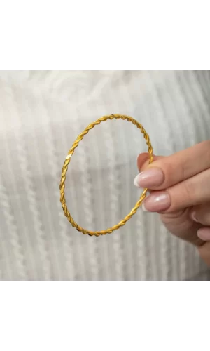 Luz&Pos Gümüş Gold İkili Burgu Kadın Bilezik