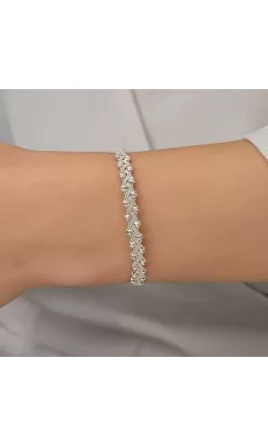 Luz&Pos Gümüş Kazaziye Örgü Bileklik