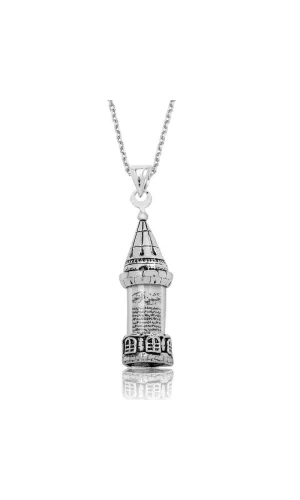 Luz&Pos Gümüş Minareli Cevşen Bayan Kolye