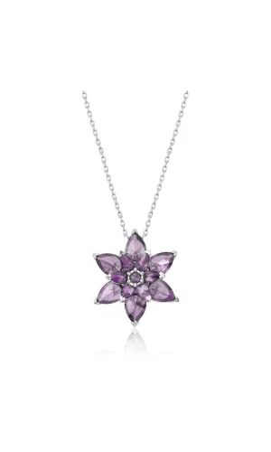 Luz&Pos Gümüş Mor Lotus Çiçeği Kadın Kolye