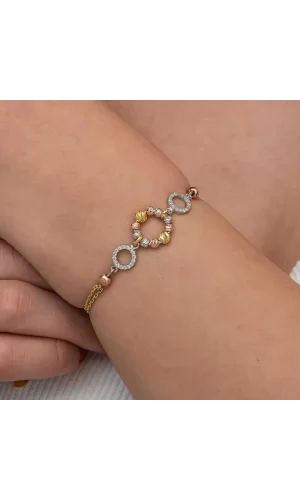 Luz&Pos Gümüş Renkli Halka Dorika Bileklik