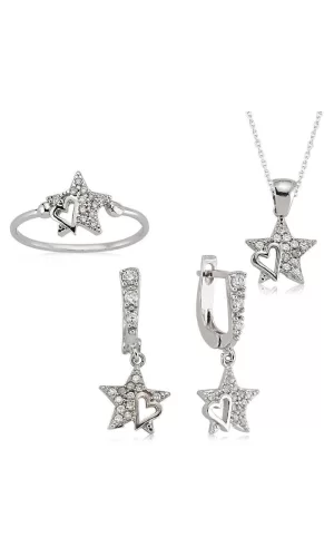 Luz&Pos Gümüş Yıldız Bayan Set