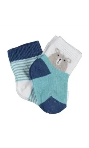 Luz&Pos Hello Teddy Bear 2li Kız Çorap  Yeşil