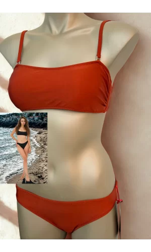 Luz&Pos Özel Tasarım Kiremit Rengi Şık Bikini Takımı