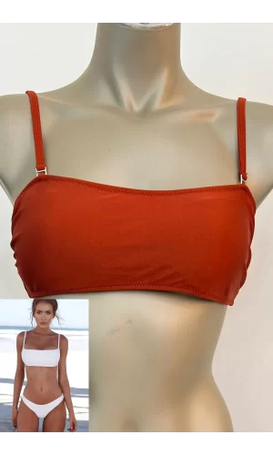 Luz&Pos Özel Tasarım Kiremit Rengi Şık Bikini Üst