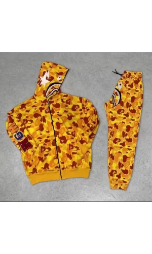 Luz&Pos Unisex Pubg Bape X Shark Eşofman Takımı - Sarı