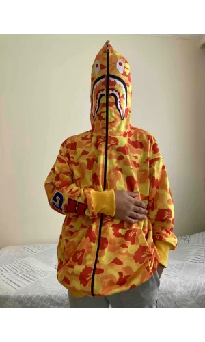 Luz&Pos Unisex Pubg Bape X Shark Hoodie - Sarı
