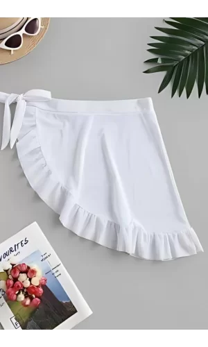 Luz&Pos Yanları Fırfırlı Mayo Üstüne Pareo Model 66000